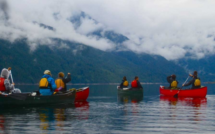 canoeing adventure in pacific northwest